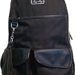 Itzy Ritzy Black herringbone Backpack with Tassel Accent